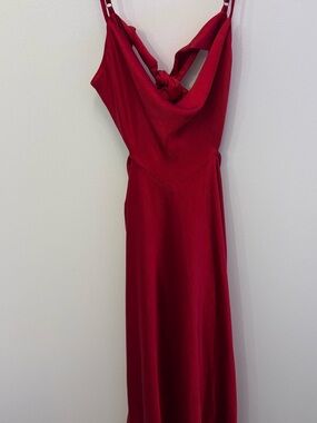 Hello Molly Red Cowl Neck Maxi Slip Dress